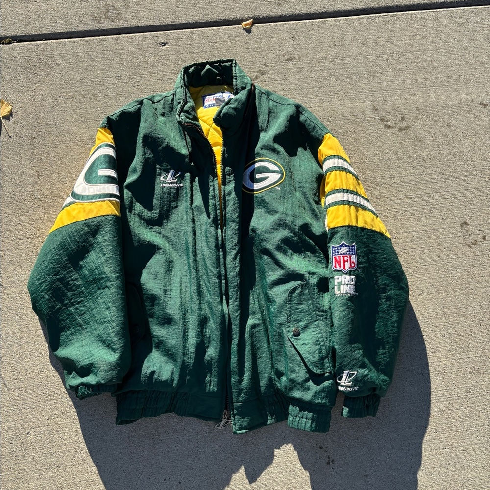 Logo Athletic Green and Yellow NFL Jacket